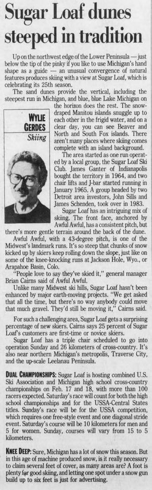 Sugar Loaf Resort - Fri Dec 22 1989 Article